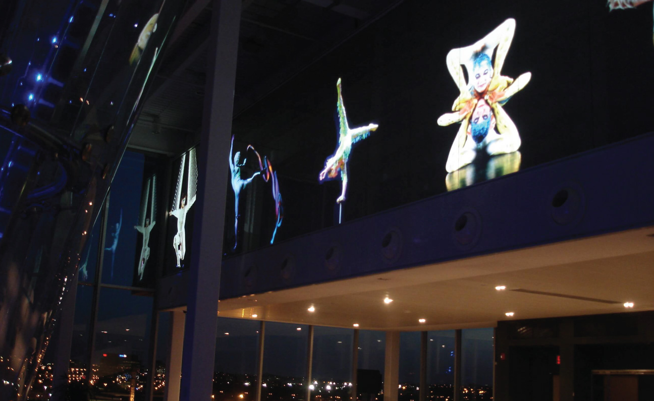 switchable rear projection screen store windows