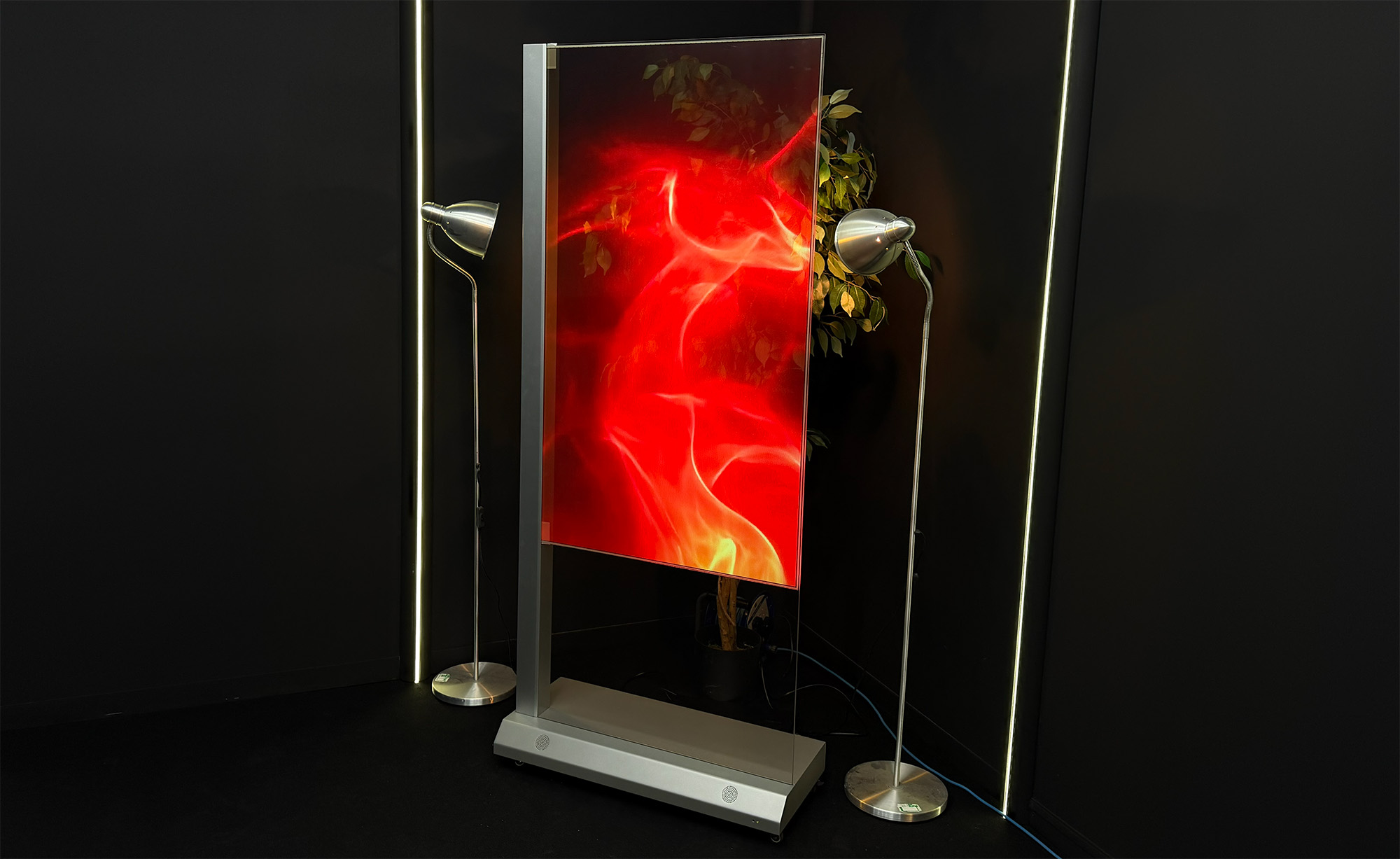 55" Portrait Transparent OLED Kiosk